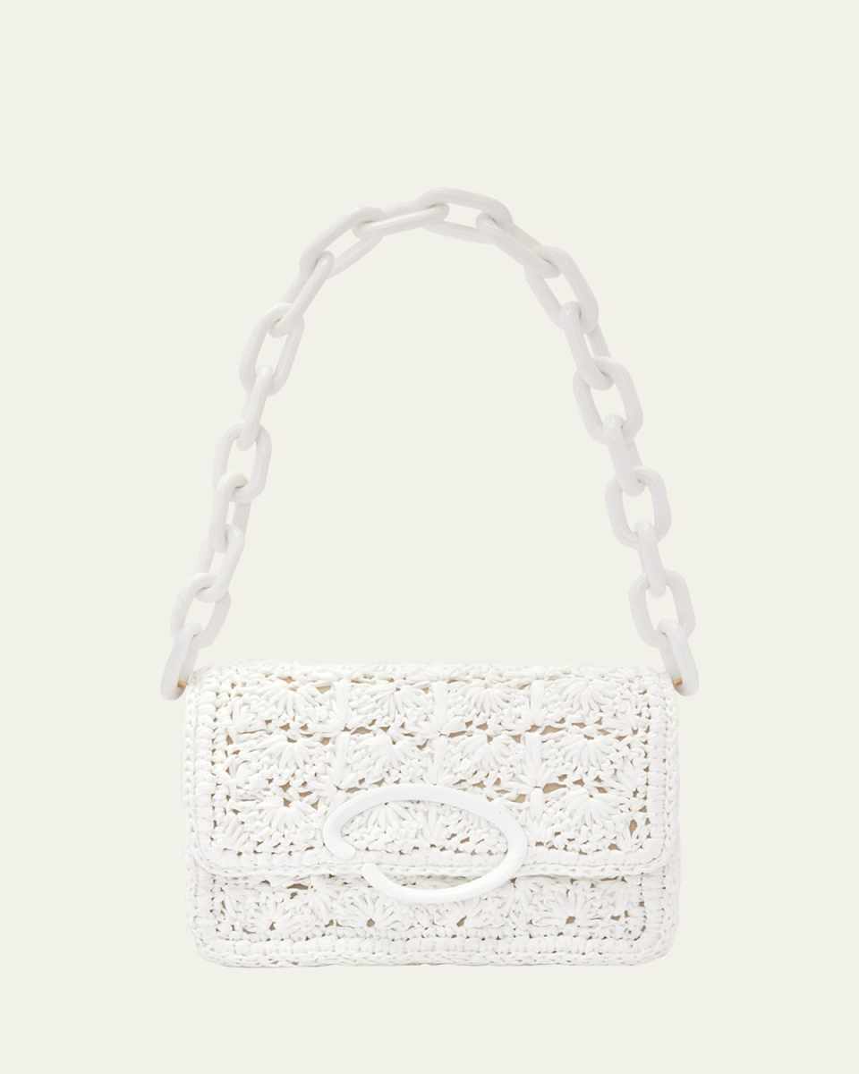 O Pochette Raffia Shoulder Bag